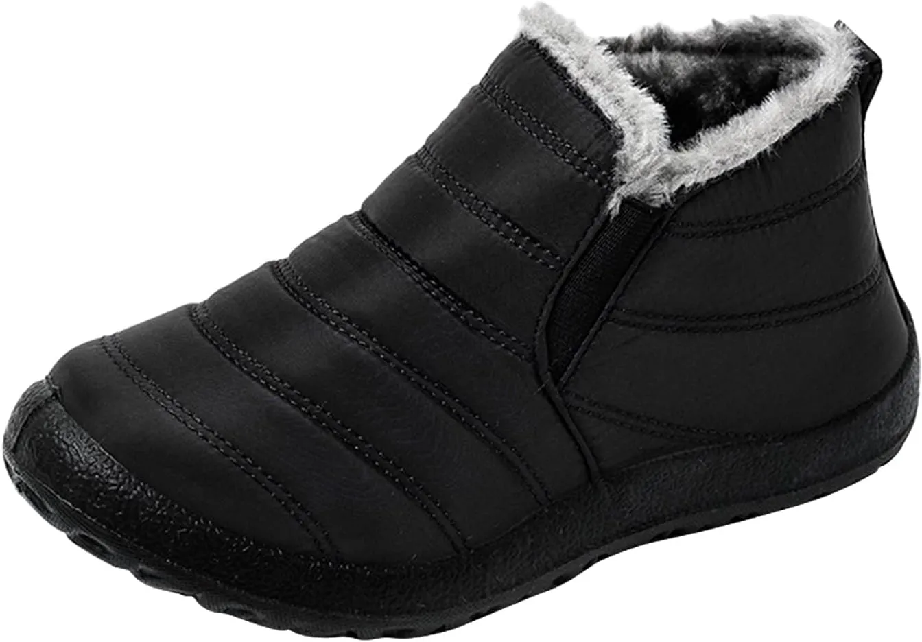 Slip on Winter Boots for Women Wide Womens Waterproof Snow Boots Knee High Women's Leather Winter Boots White Tall Snow Boots for Women White Botas Invierno Mujer Elegantes