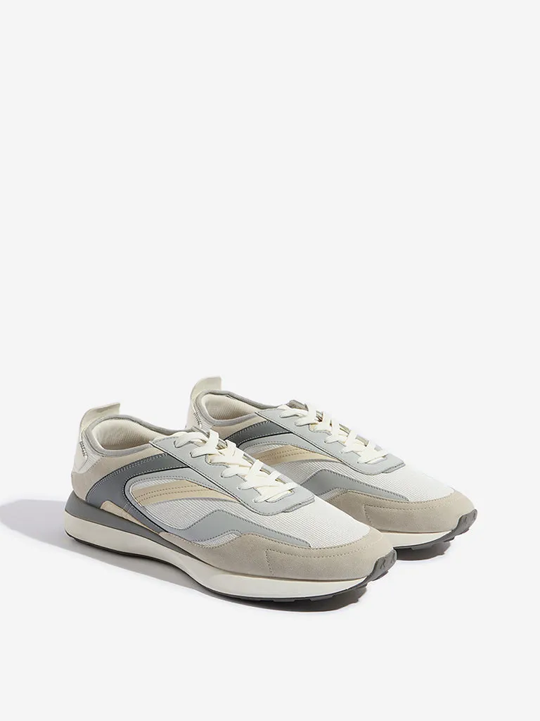 SOLEPLAY Grey Mesh-Detailed Lace-Up Sneakers