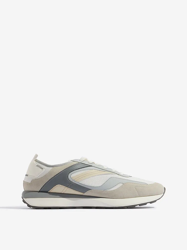 SOLEPLAY Grey Mesh-Detailed Lace-Up Sneakers
