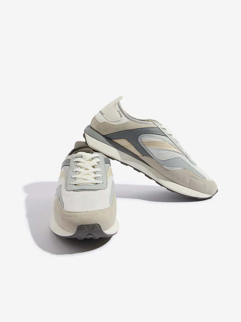 SOLEPLAY Grey Mesh-Detailed Lace-Up Sneakers