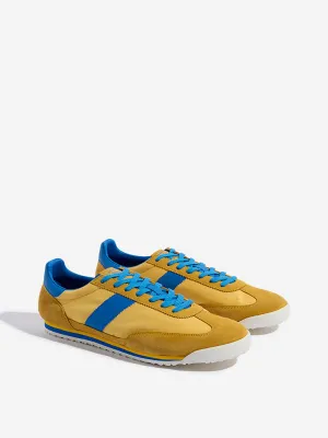 SOLEPLAY Mustard Colour-Blocked Lace-Up Sneakers