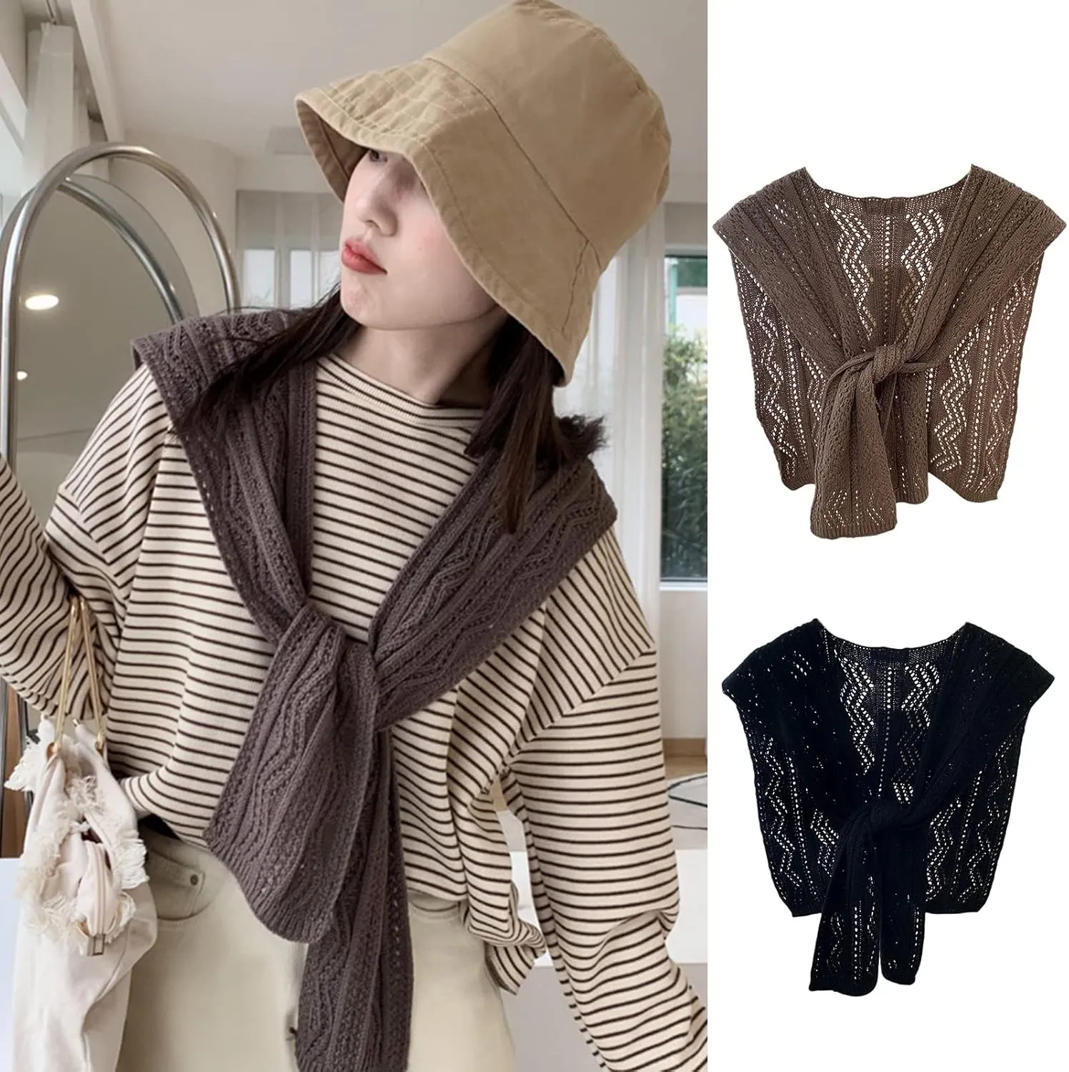 Solid Color Women Knitted Knotted Scarf for Girl Winter Acrylic Fibres Shawls and Wraps Cape Keeping Warm Elegant