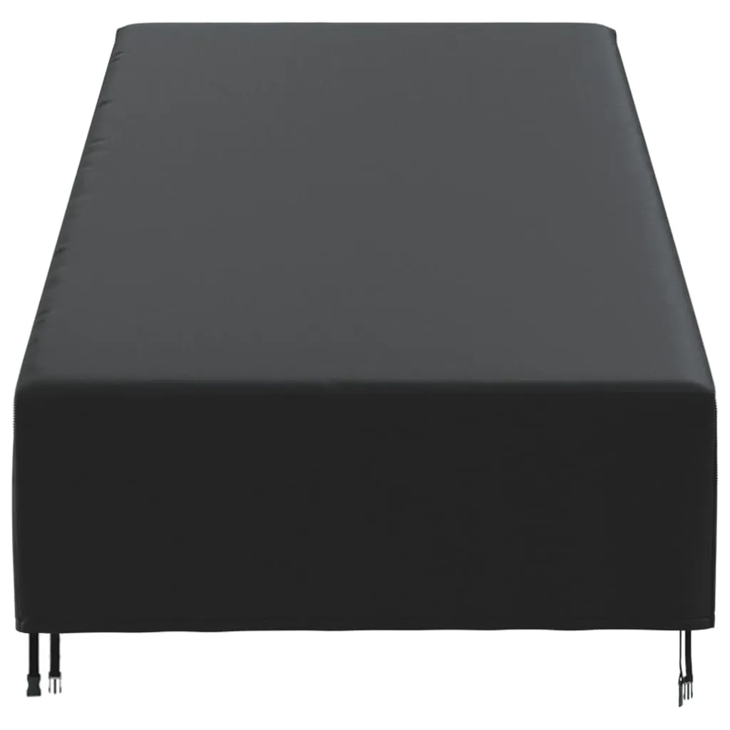 Sun Lounger Cover Black 203x81x25/63 cm 420D Oxford