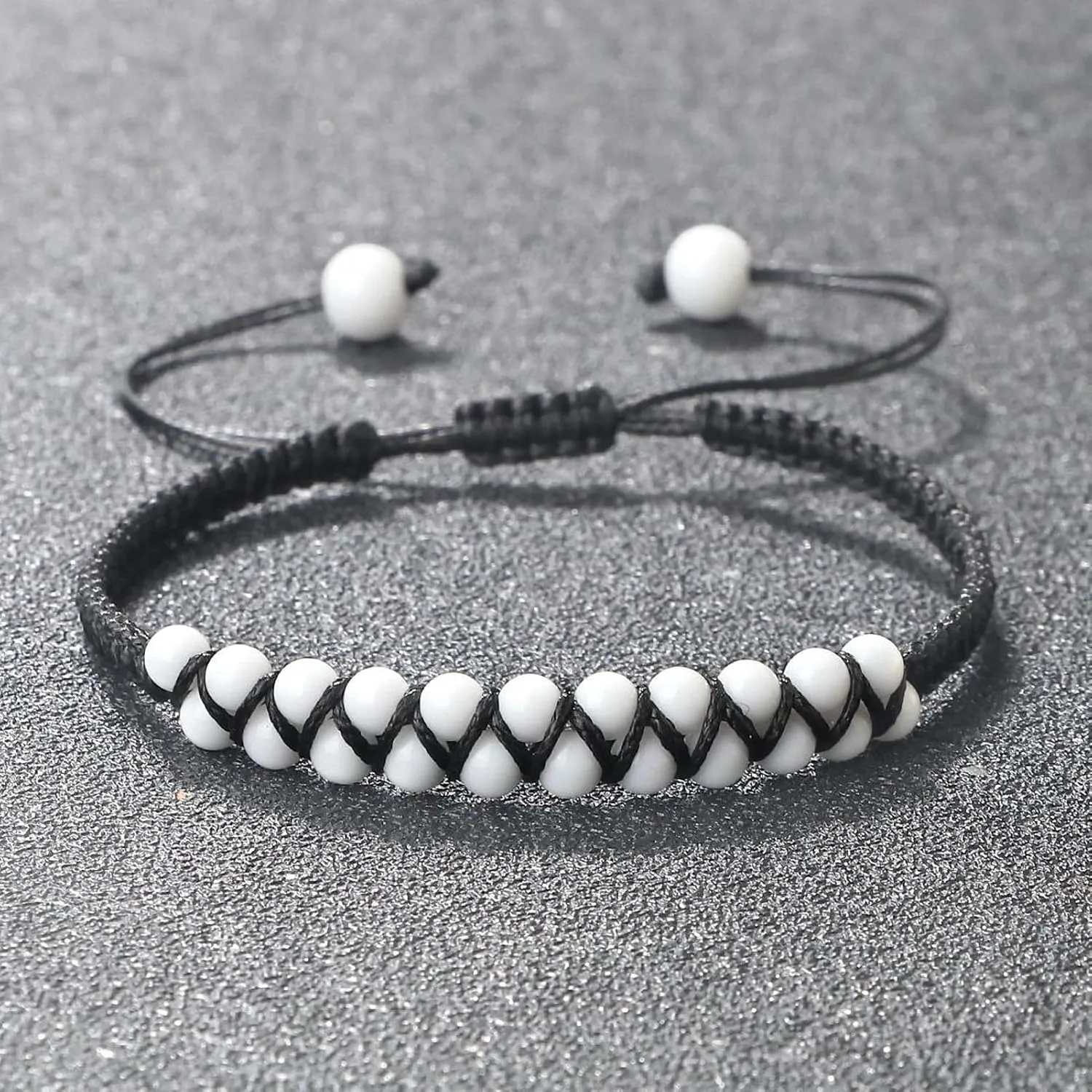 Tiger Eye Beads Braided Wrap Men Bracelet Adjustable Natural Stone Healing Black Rope Bracelet Energy Friendship Jewelry
