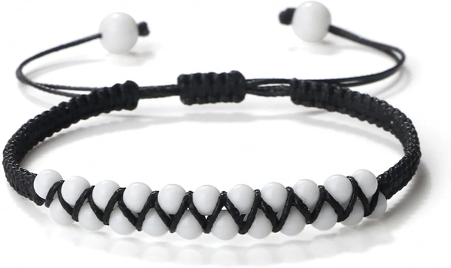 Tiger Eye Beads Braided Wrap Men Bracelet Adjustable Natural Stone Healing Black Rope Bracelet Energy Friendship Jewelry