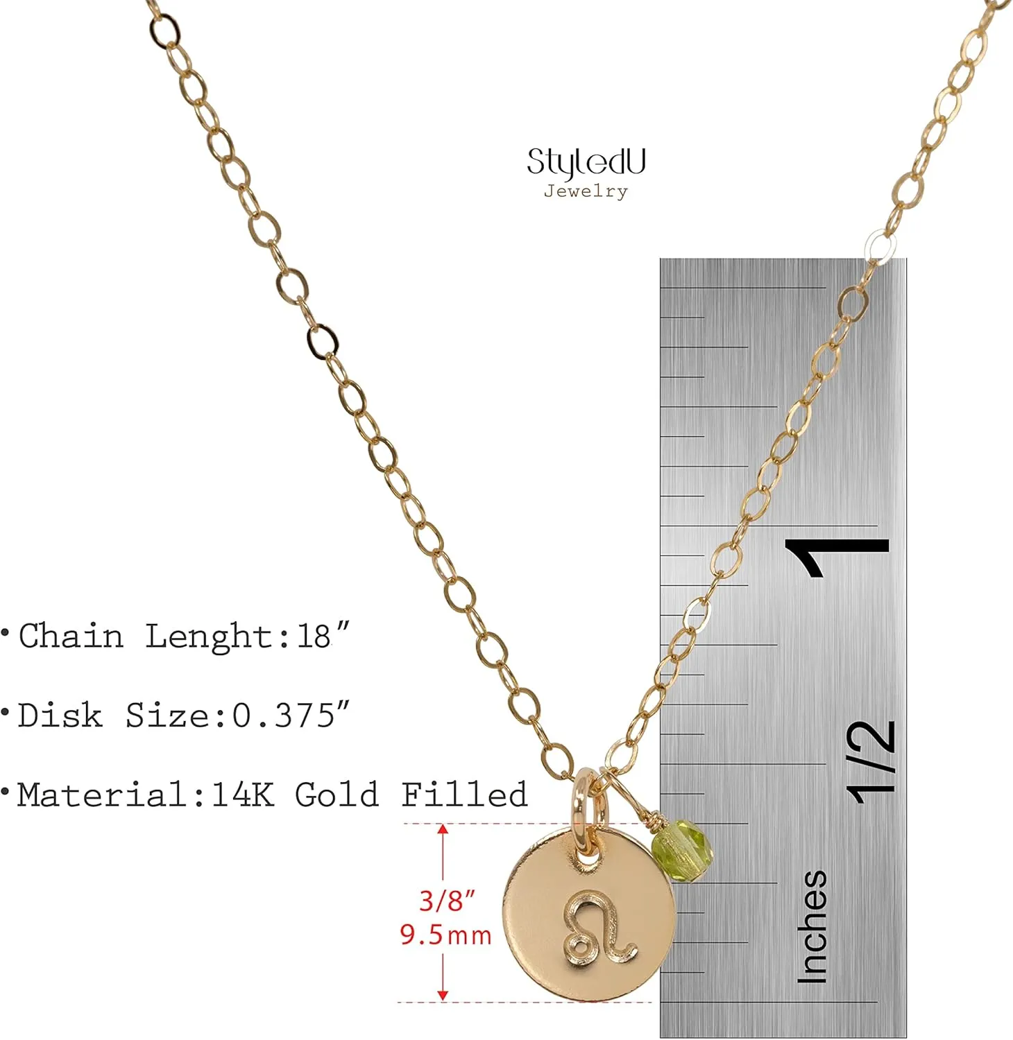 Tiny Zodiac Pendant Necklace, 14K Gold Filled Constellation Pendant with Birthstone Necklace, Personalized Birthday Gift for Women