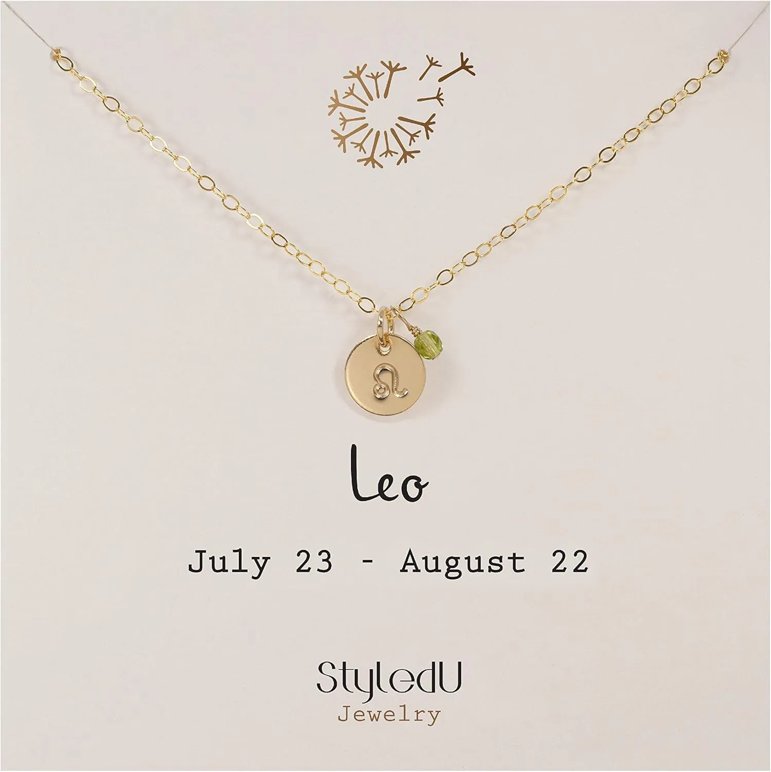 Tiny Zodiac Pendant Necklace, 14K Gold Filled Constellation Pendant with Birthstone Necklace, Personalized Birthday Gift for Women