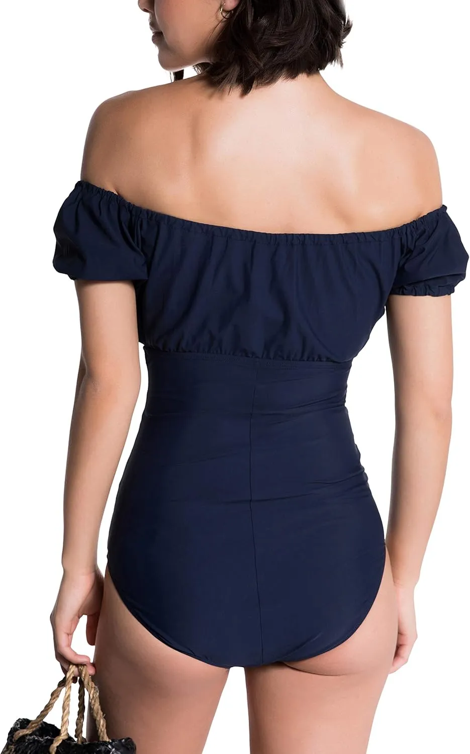 ToBeInStyle Women's Bardot Style Off Shoulder Swimwear