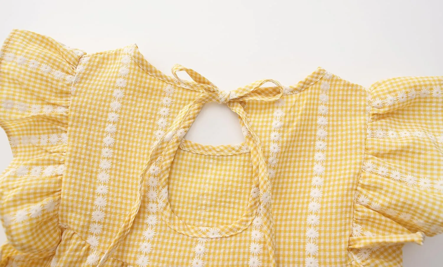 Toddler Girls Ruffle Sleeve Cotton Linen Dress Sleeveless Baby Girl Back Tie Dress Kid Casual Sundress