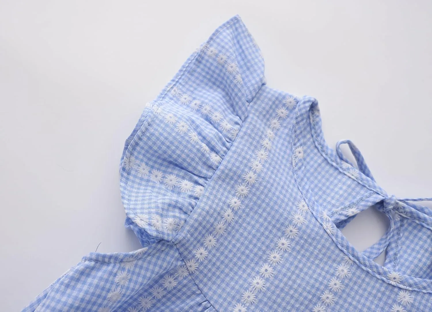 Toddler Girls Ruffle Sleeve Cotton Linen Dress Sleeveless Baby Girl Back Tie Dress Kid Casual Sundress