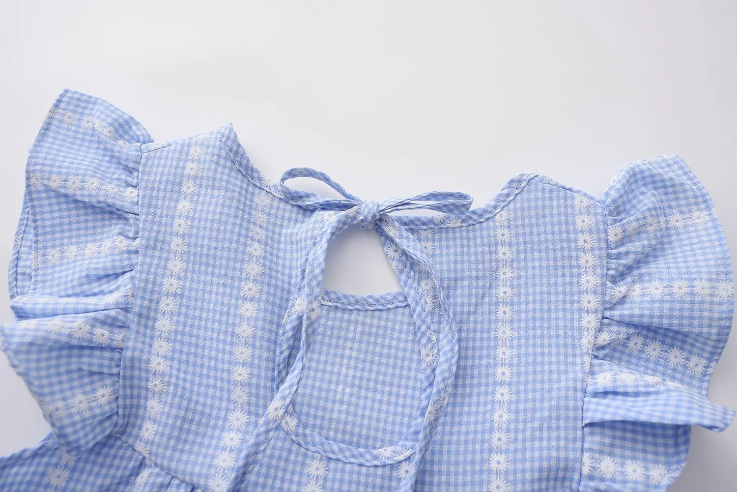 Toddler Girls Ruffle Sleeve Cotton Linen Dress Sleeveless Baby Girl Back Tie Dress Kid Casual Sundress