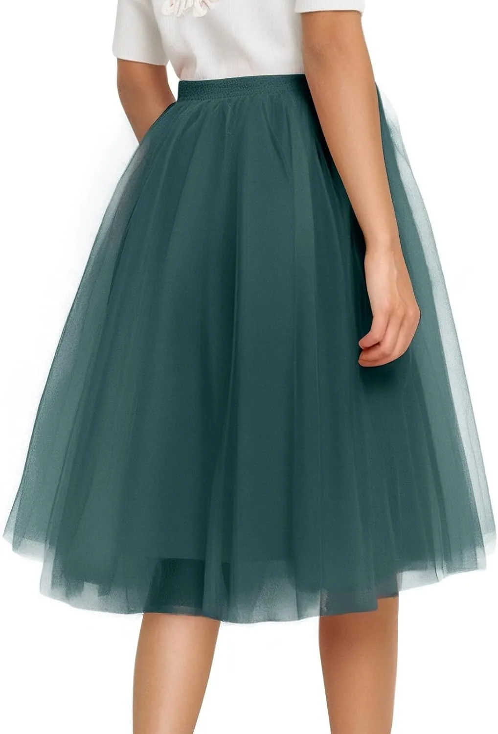 Tulle Skirts for Women Midi Skorts Elastic High Waisted Layered A Line Skirt Tutu Skirt for Prom Party