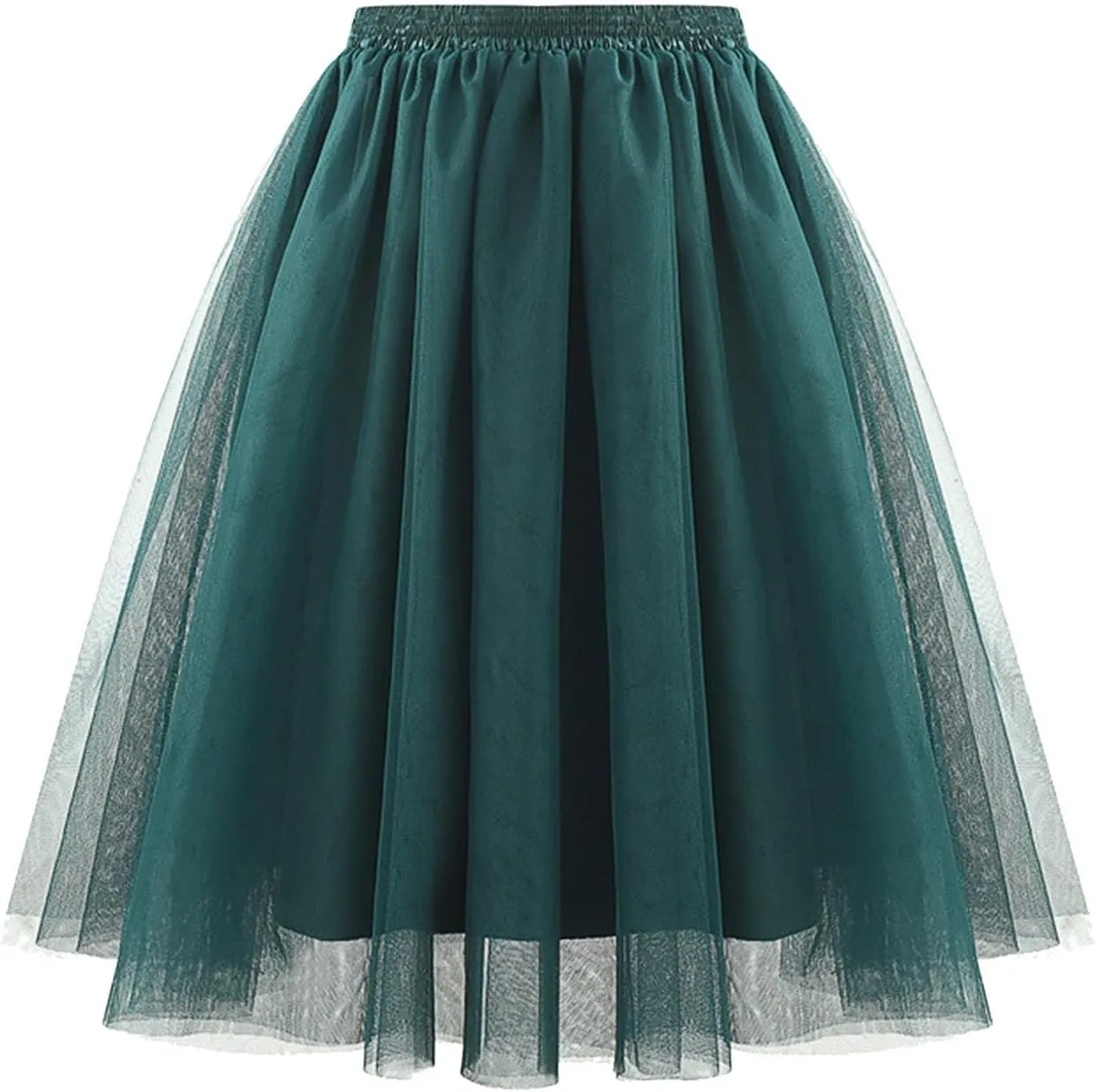 Tulle Skirts for Women Midi Skorts Elastic High Waisted Layered A Line Skirt Tutu Skirt for Prom Party