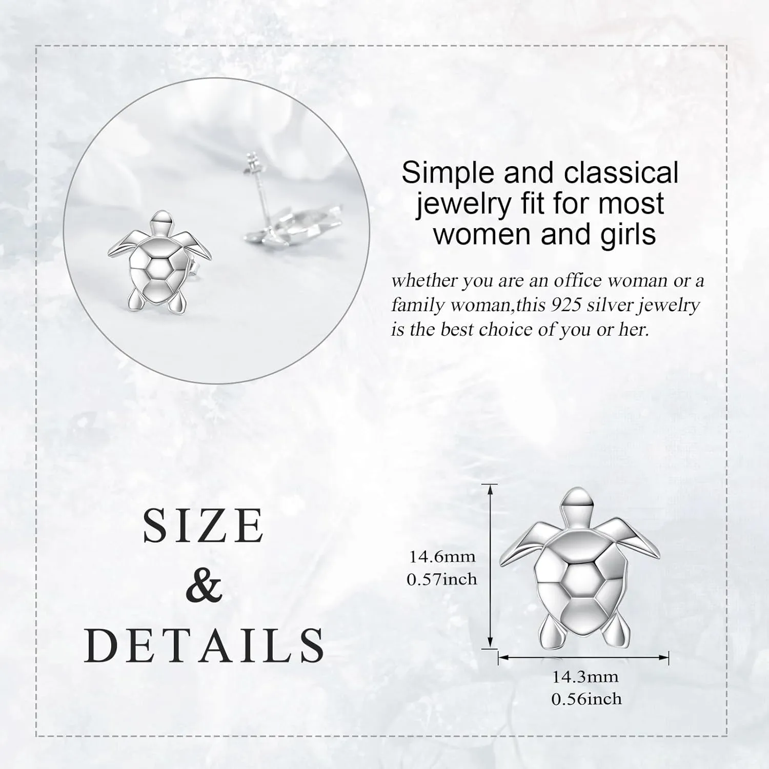 Turtle/Mermaid/Butterfly/Unicorn/Cow/Koala Earrings for Women Sterling Silver Animal Earrings Stud Earrings Animal Jewelry Gifts