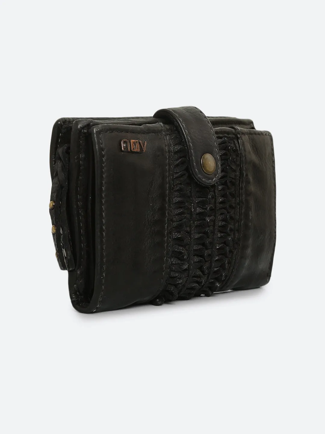 Volga: Black Ripple Effect Small Wallet