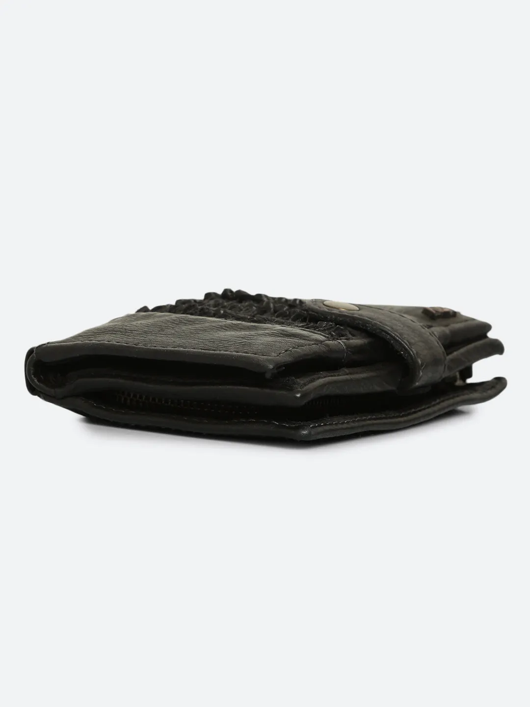 Volga: Black Ripple Effect Small Wallet