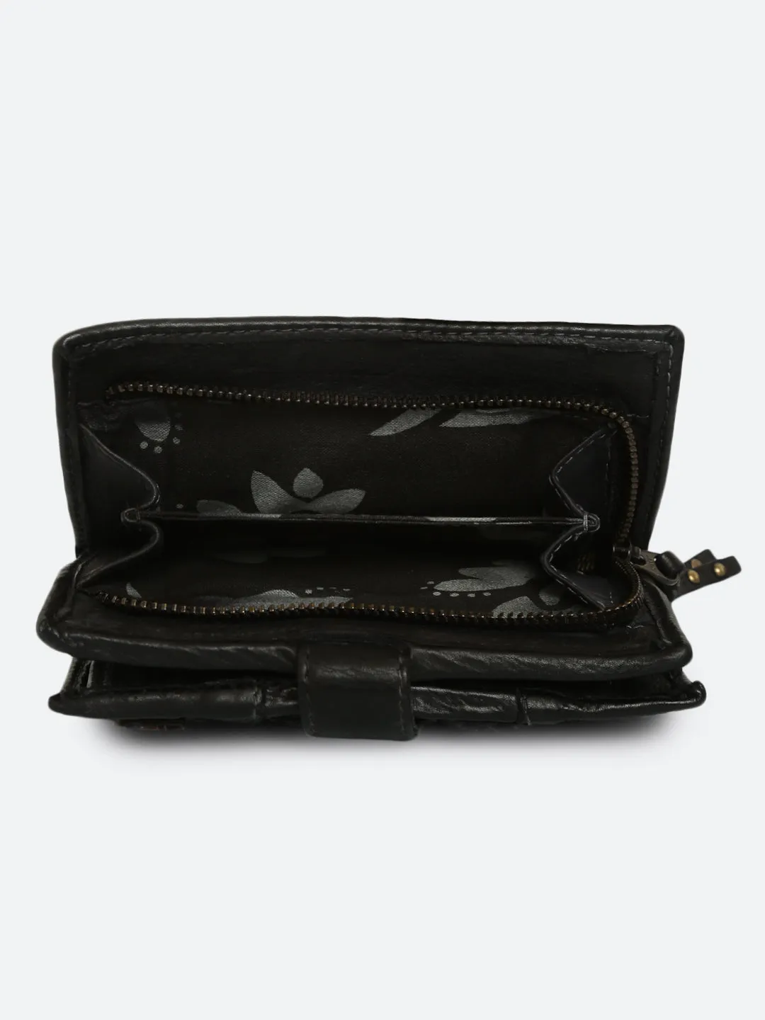 Volga: Black Ripple Effect Small Wallet