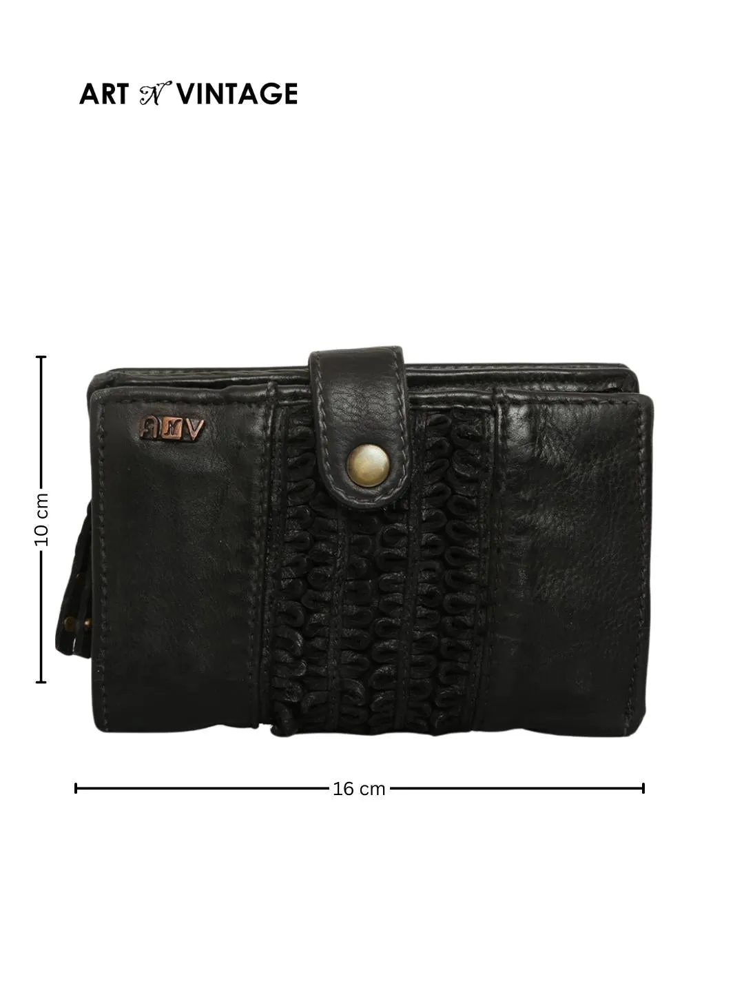 Volga: Black Ripple Effect Small Wallet