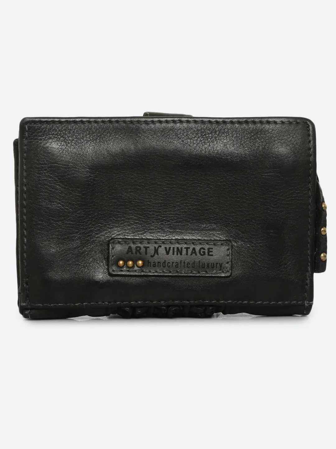 Volga: Black Ripple Effect Small Wallet