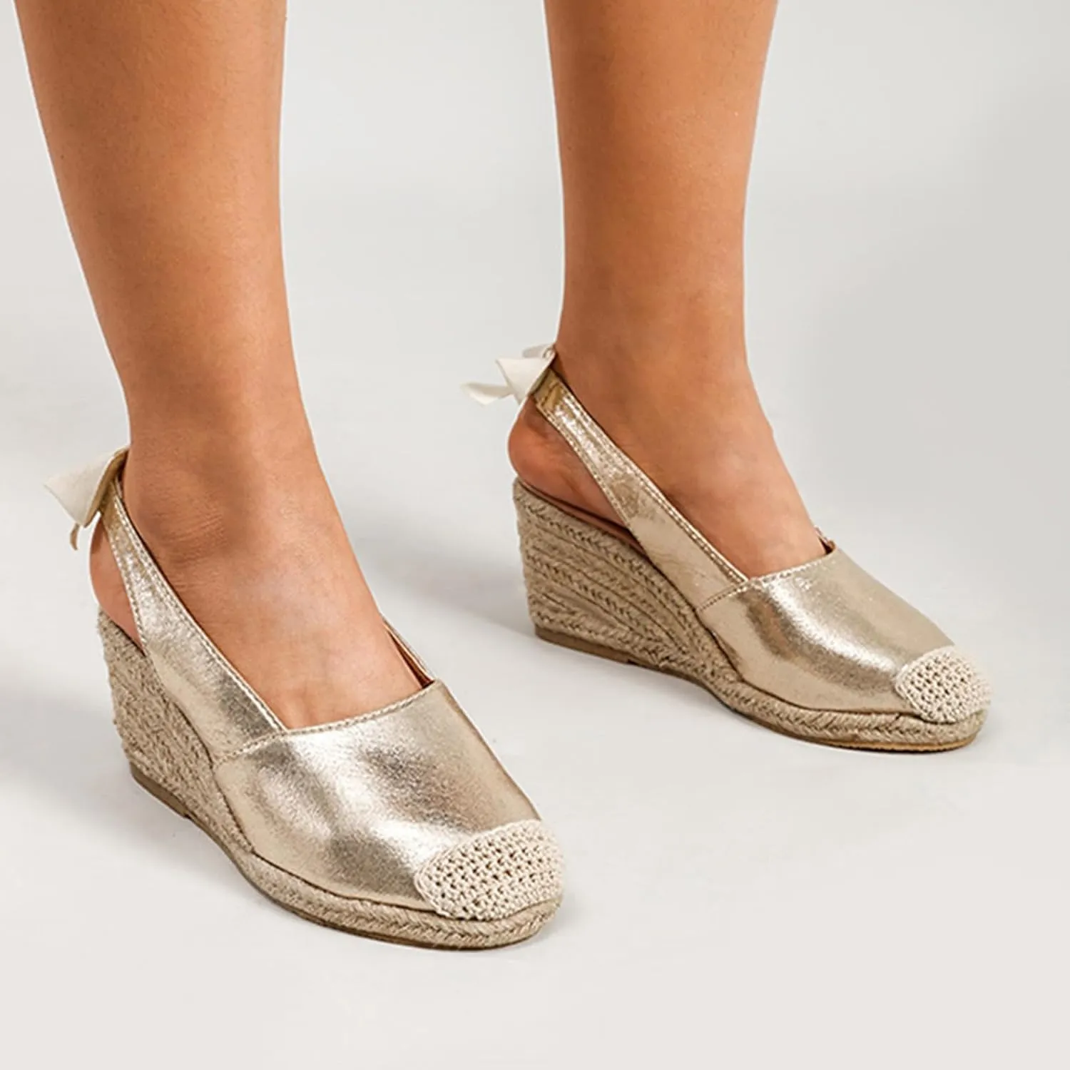 Wedge Sandals for Women Closed Toe Woven Espadrille Flats Women's Back Lace-Up Wedge Heels Summer Dress Shoes