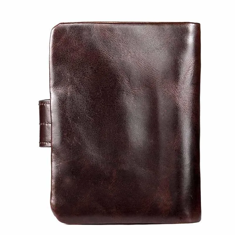 West Louis Retro Oil Wax Leather Short Wallet