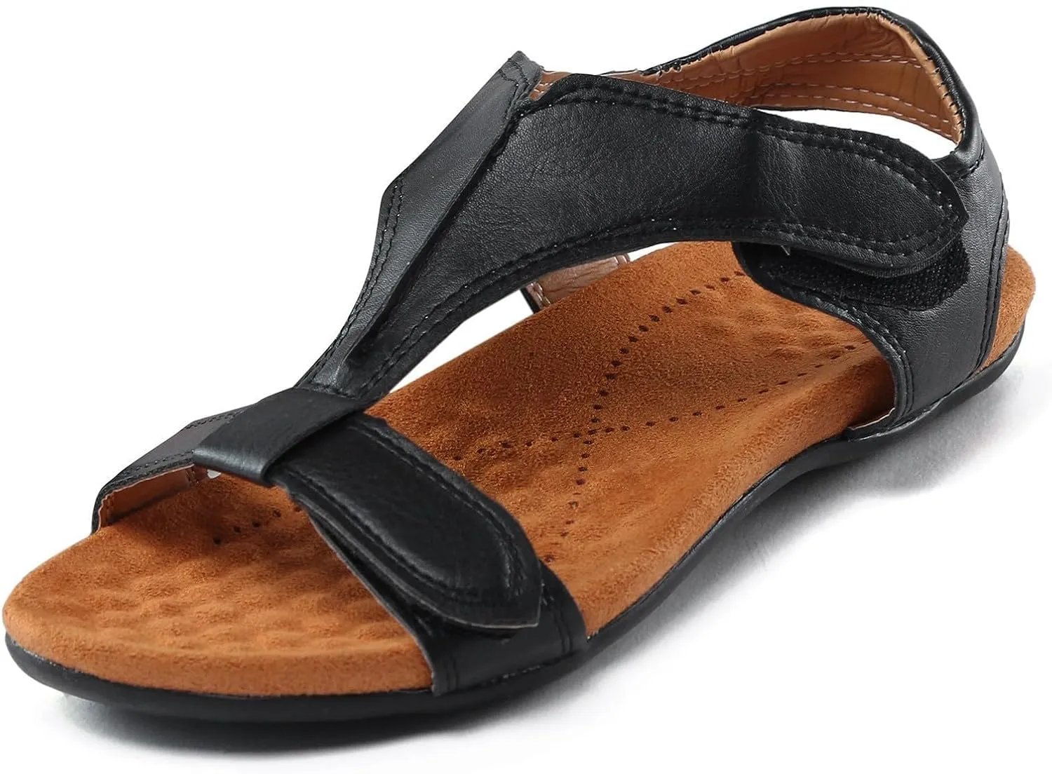 Women Comfortable Sandals Orthotic Walking Orthopedic Arch Support Comfort Cooling Adjustable Strap Walking Sandals T-Strap Open Toe Slip On Beach Flat Sandal Outdoor Going Out Comfort Shoes