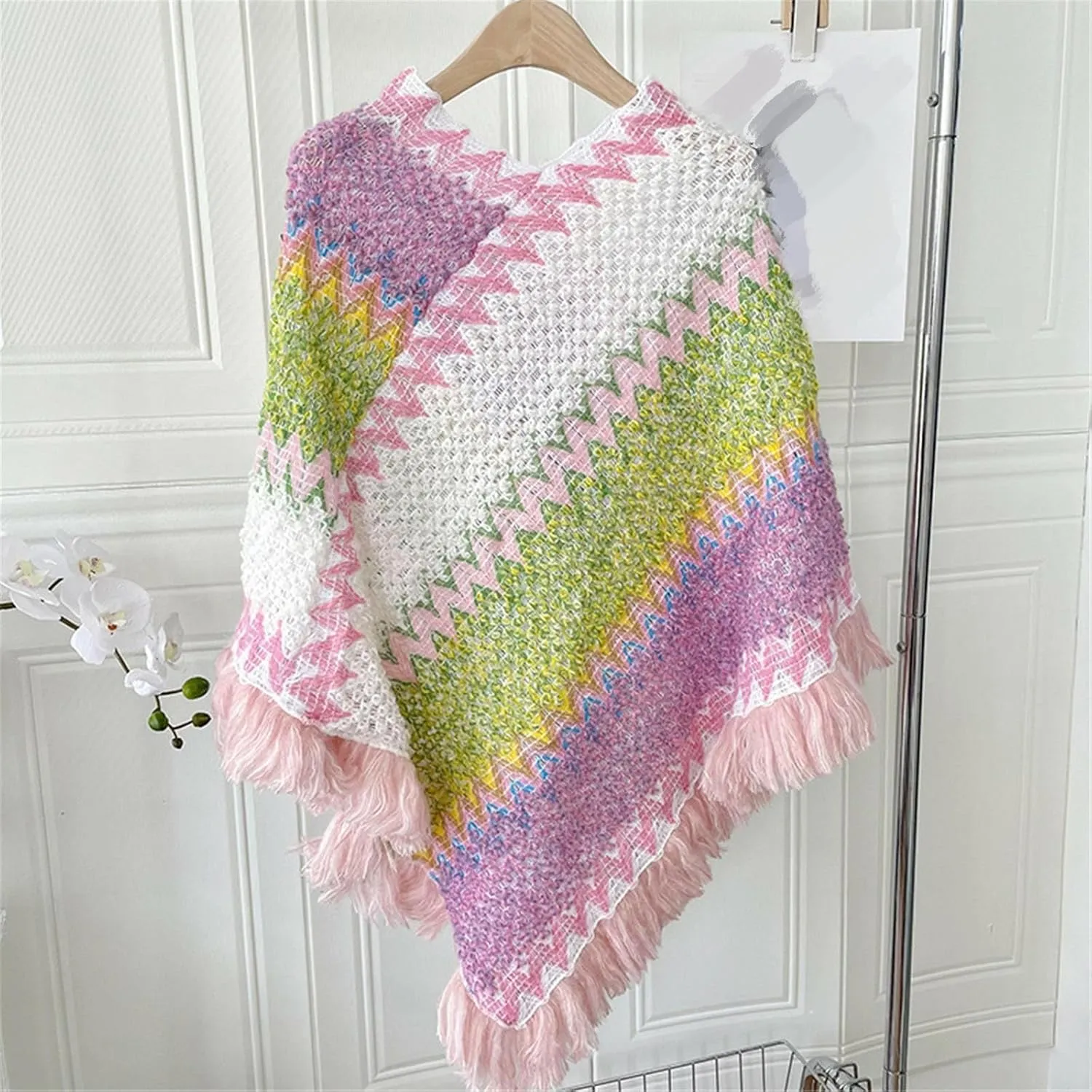 Women Poncho Cape Warm Sweater Open Front Poncho Scarf Blanket Cardigan Coat Shawl Wrap Scarves Elegant Blanket