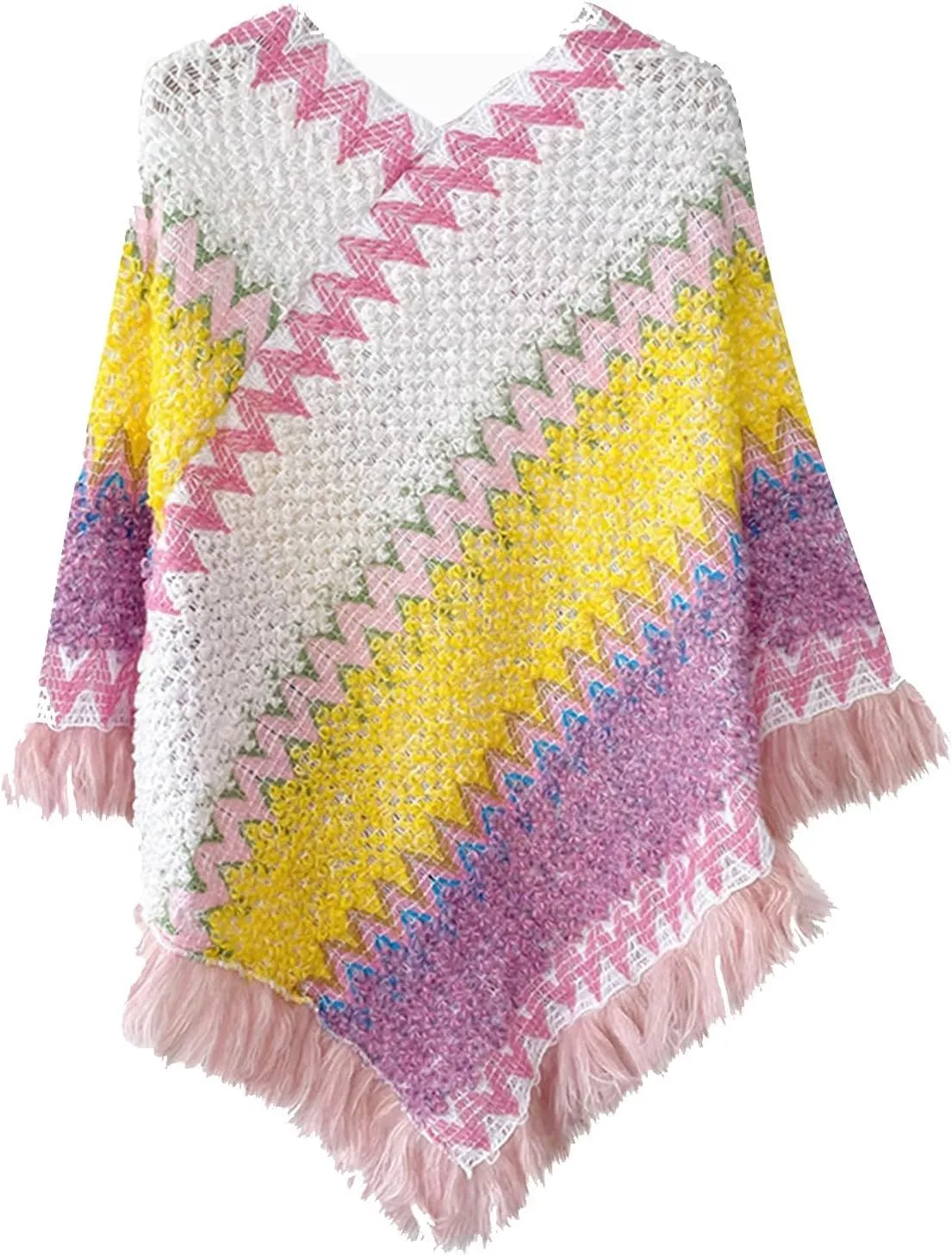 Women Poncho Cape Warm Sweater Open Front Poncho Scarf Blanket Cardigan Coat Shawl Wrap Scarves Elegant Blanket