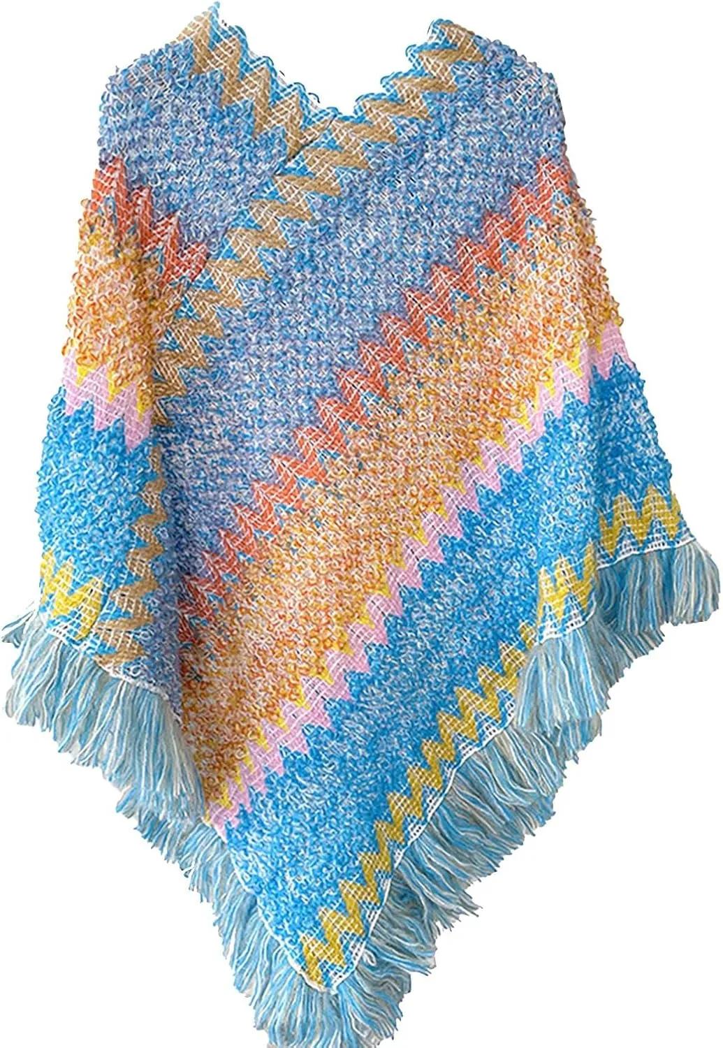 Women Poncho Cape Warm Sweater Open Front Poncho Scarf Blanket Cardigan Coat Shawl Wrap Scarves Elegant Blanket