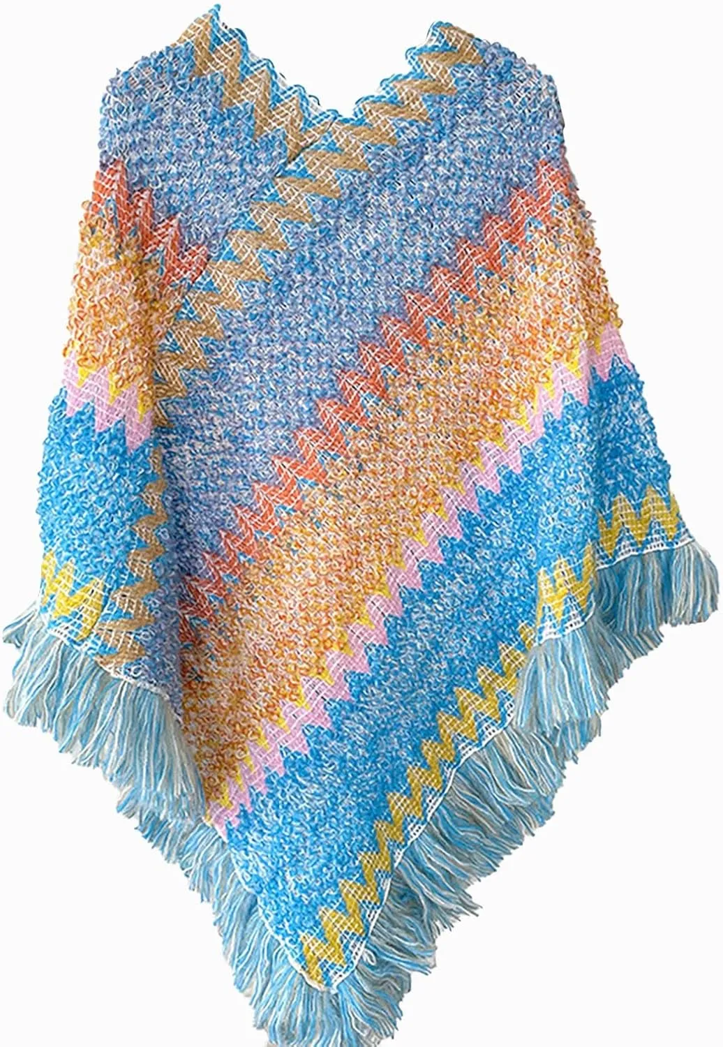 Women Poncho Cape Warm Sweater Open Front Poncho Scarf Blanket Cardigan Coat Shawl Wrap Scarves Elegant Blanket