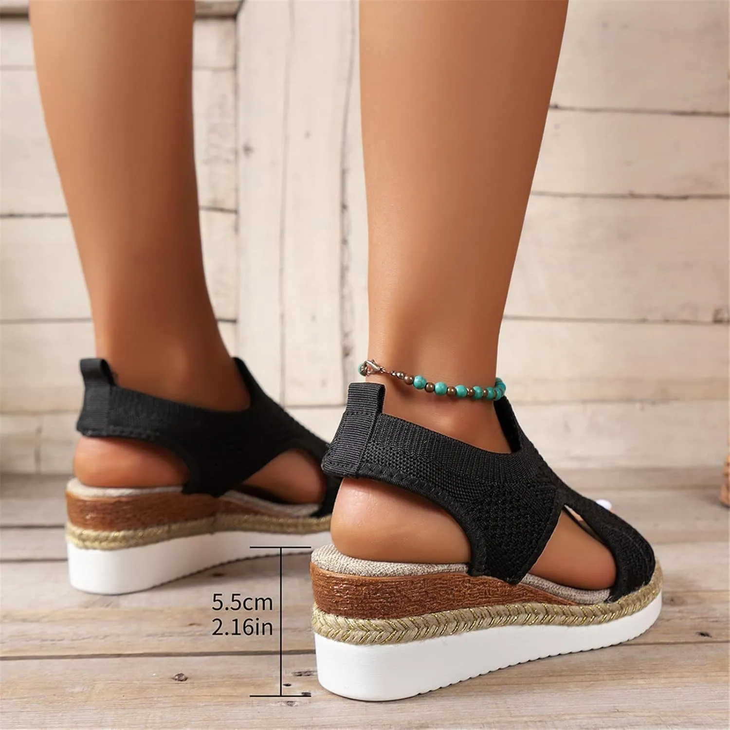 Women's Orthopedic Arch Support Sandals Diabetic Walking Shoes Woven Closed Toe Breathable Comfortable Walking Fit Plantar Fasciitis Wedges Sandal Mesh Fishmouth Ankle Strap Shoes