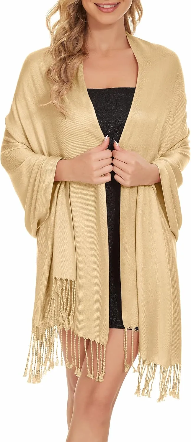 Womens Pashmina Silk Shawls and Wraps for Weddings/Bridesmaid Wedding Shawls and Wraps for Evening Dresses