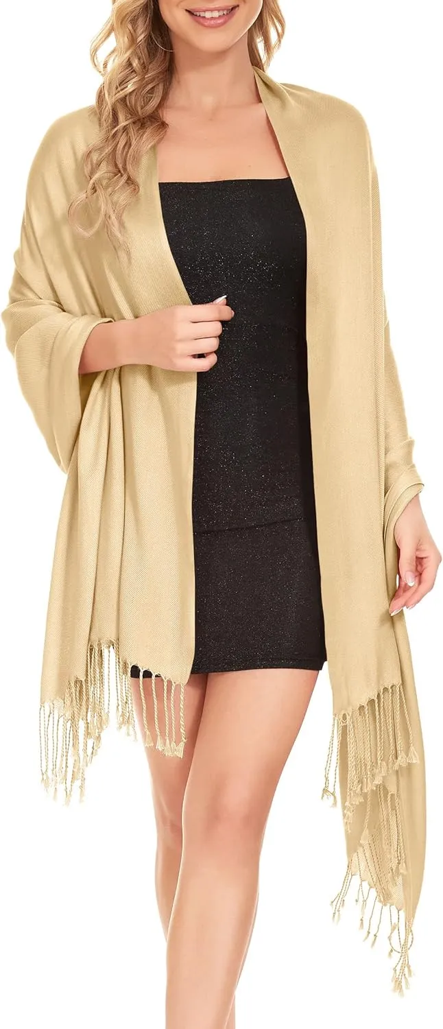 Womens Pashmina Silk Shawls and Wraps for Weddings/Bridesmaid Wedding Shawls and Wraps for Evening Dresses