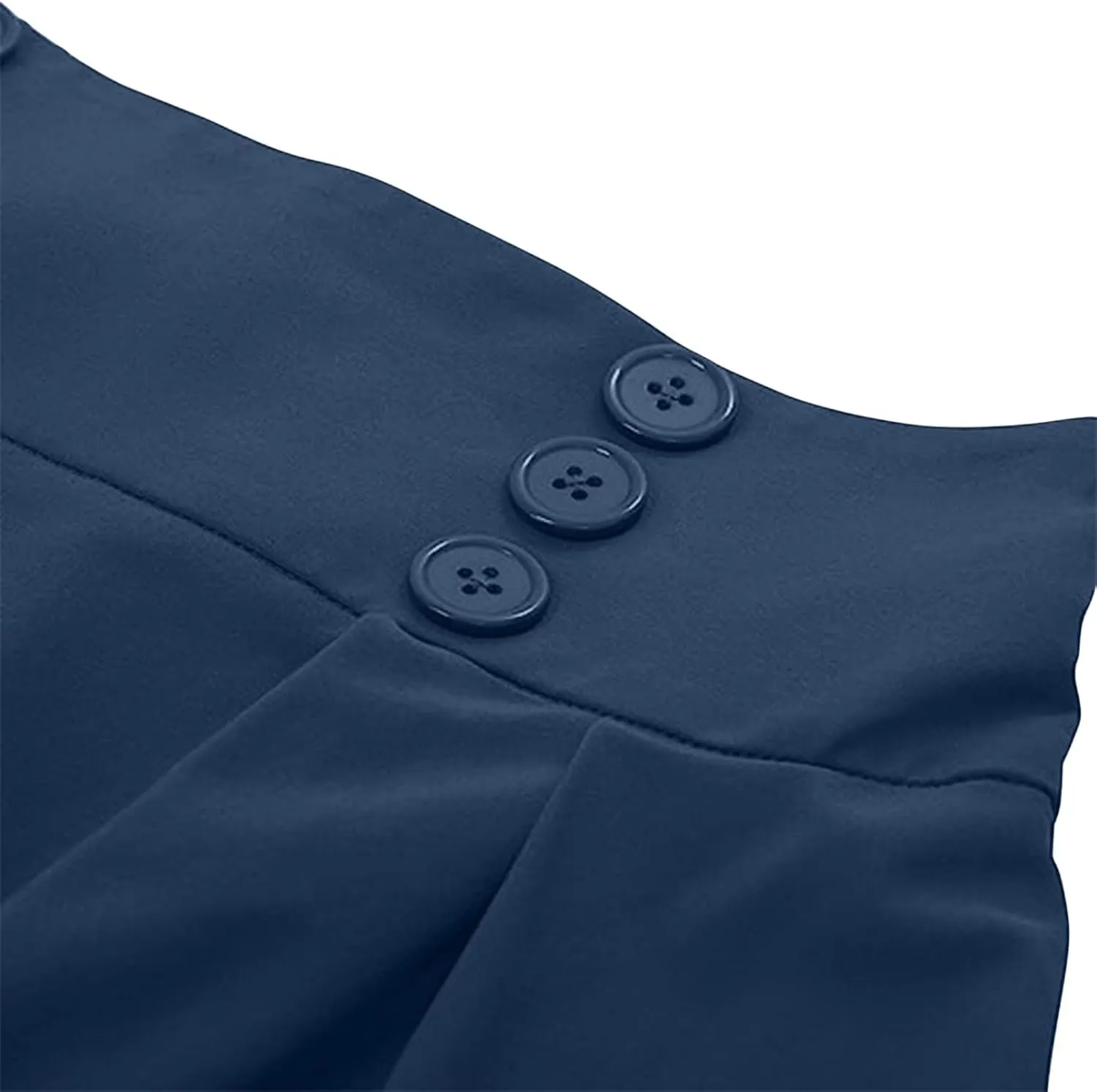 Womens Pleated Skirt High Waist Midi Skirts A Line Vintage Skirts Dressy Casual Button Skirt Elegant Cocktail Skirts