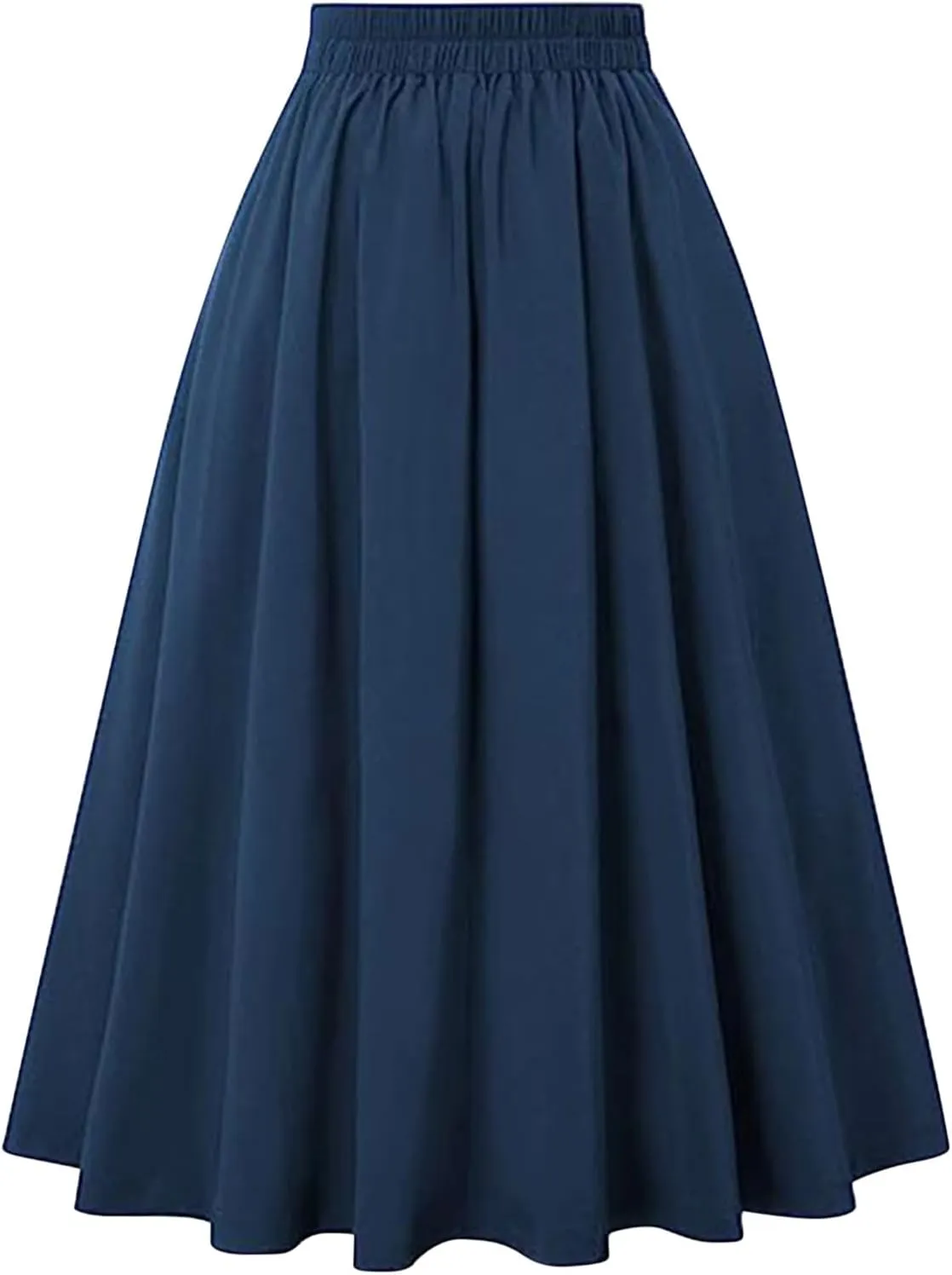 Womens Pleated Skirt High Waist Midi Skirts A Line Vintage Skirts Dressy Casual Button Skirt Elegant Cocktail Skirts
