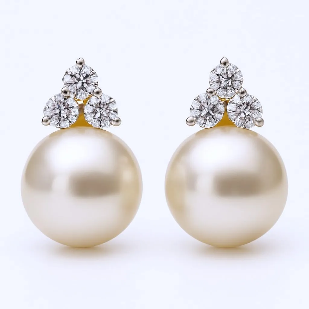 Womens Round Bead Stud Earrings with CZ Cluster  Minimalist Jewelry in White, Red & Blue