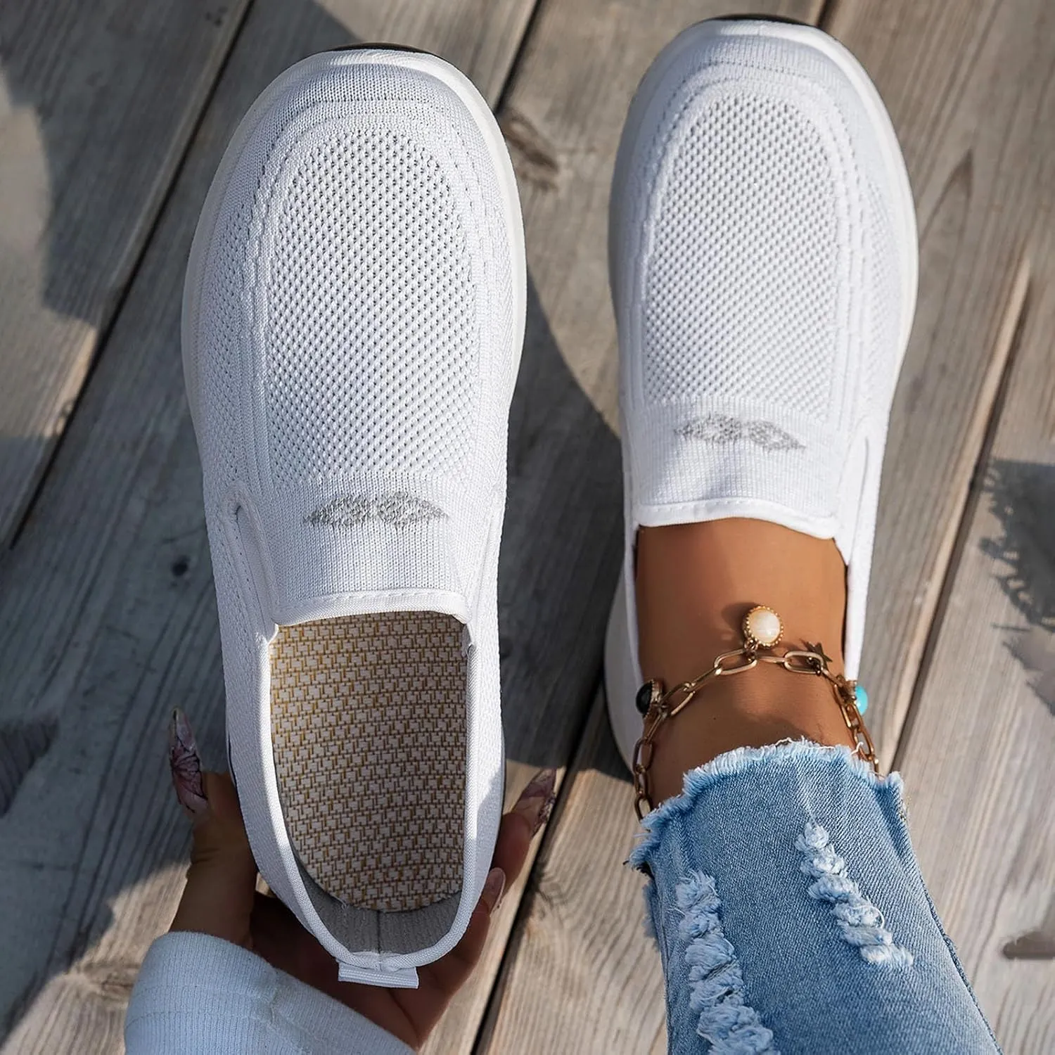 Women's Sandals Soft Arch Support Sandals Woven Orthopedic Breathable Sandals Outdoor Anti-Skid Sports Shoes