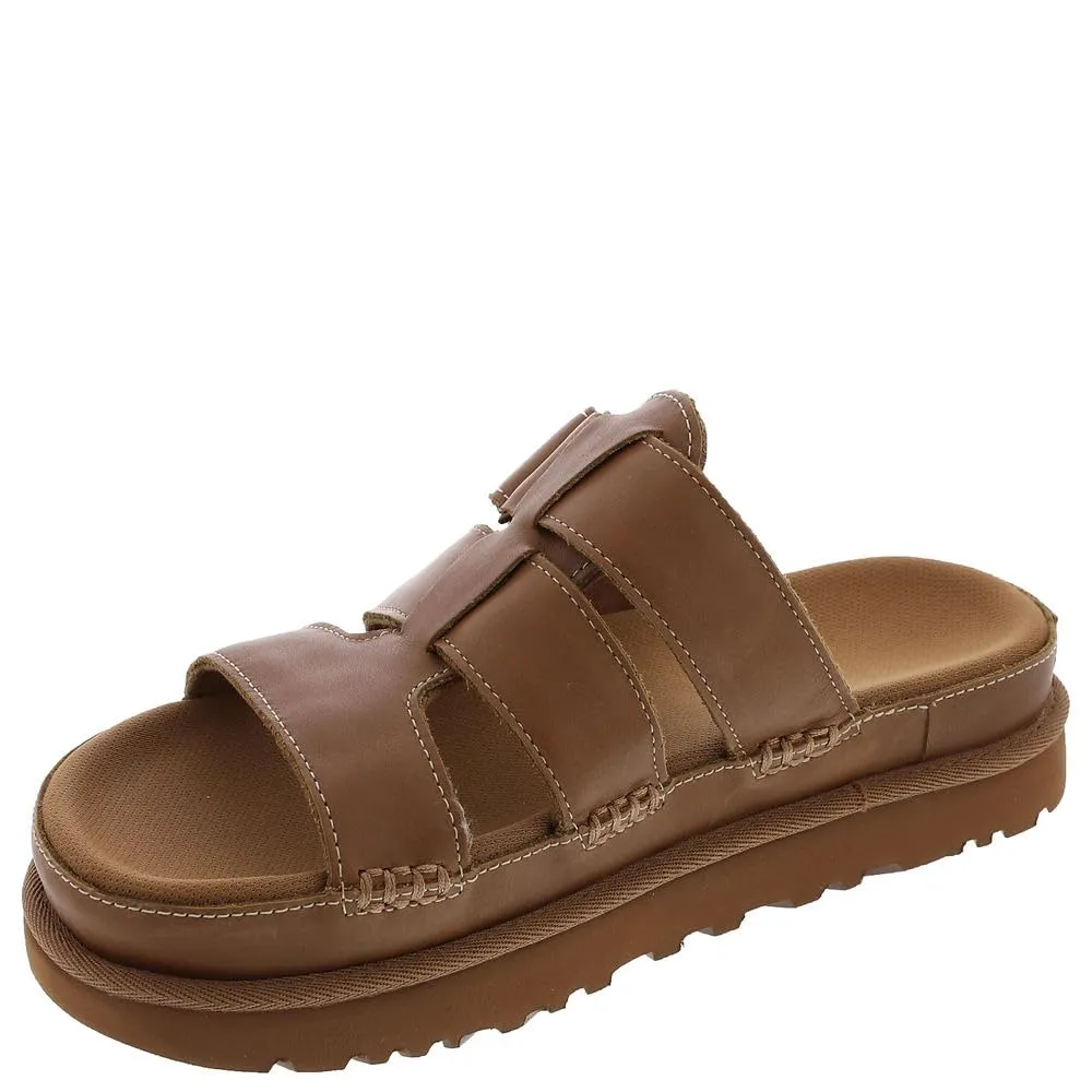 Women's Shoes UGG GOLDENSTAR SLIDE Leather Sandals 1154652 TAN