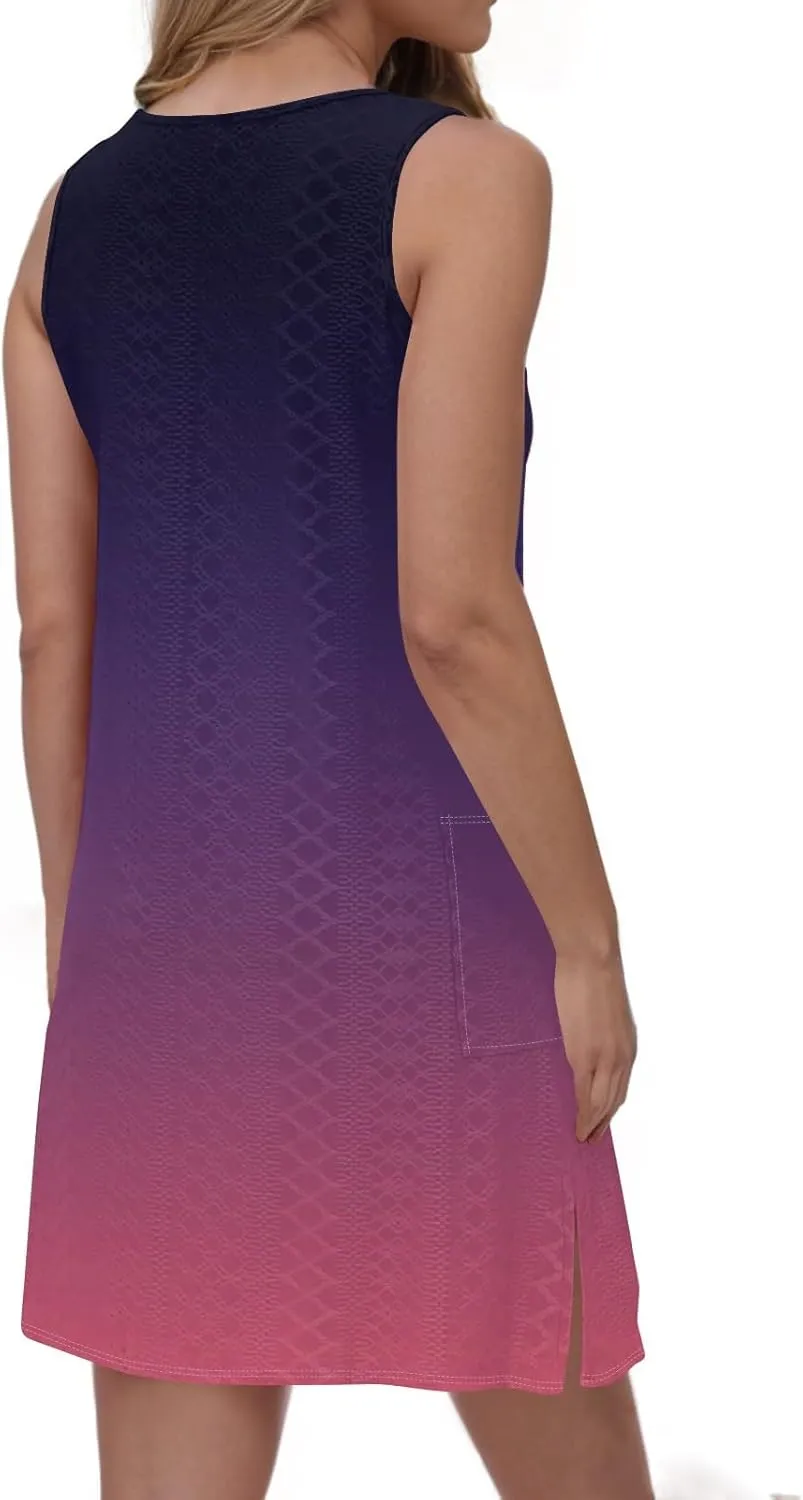 Womens Sleeveless Crew Neck Tank Dresses Casual Vacation Sundress 2025 Spring Summer Floral Hawaiian Beach Dress