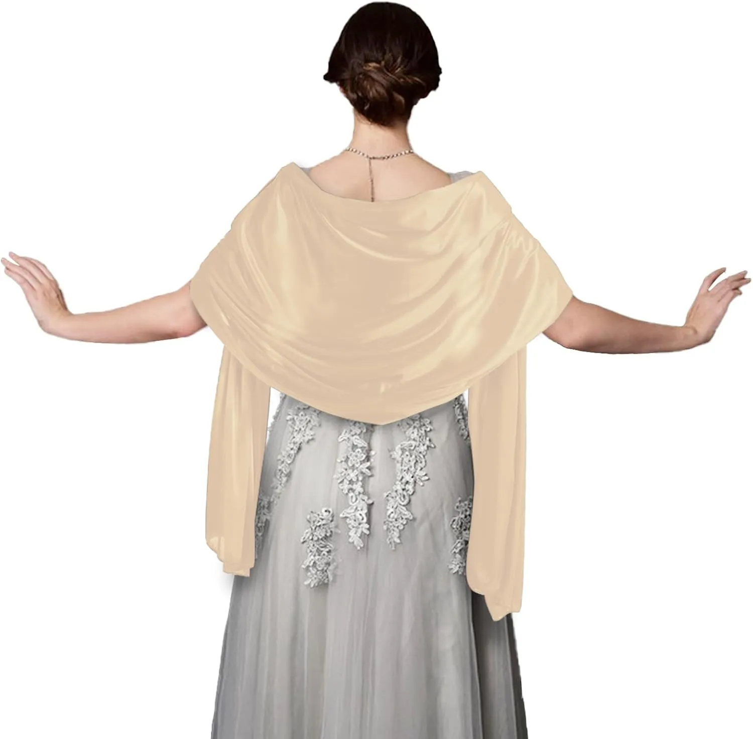 Women's Soft Silky Scarf, Pashmina Shawls and Wraps for Bridal Evening Dresses 78''x28'' Scarves Elegant Wraps