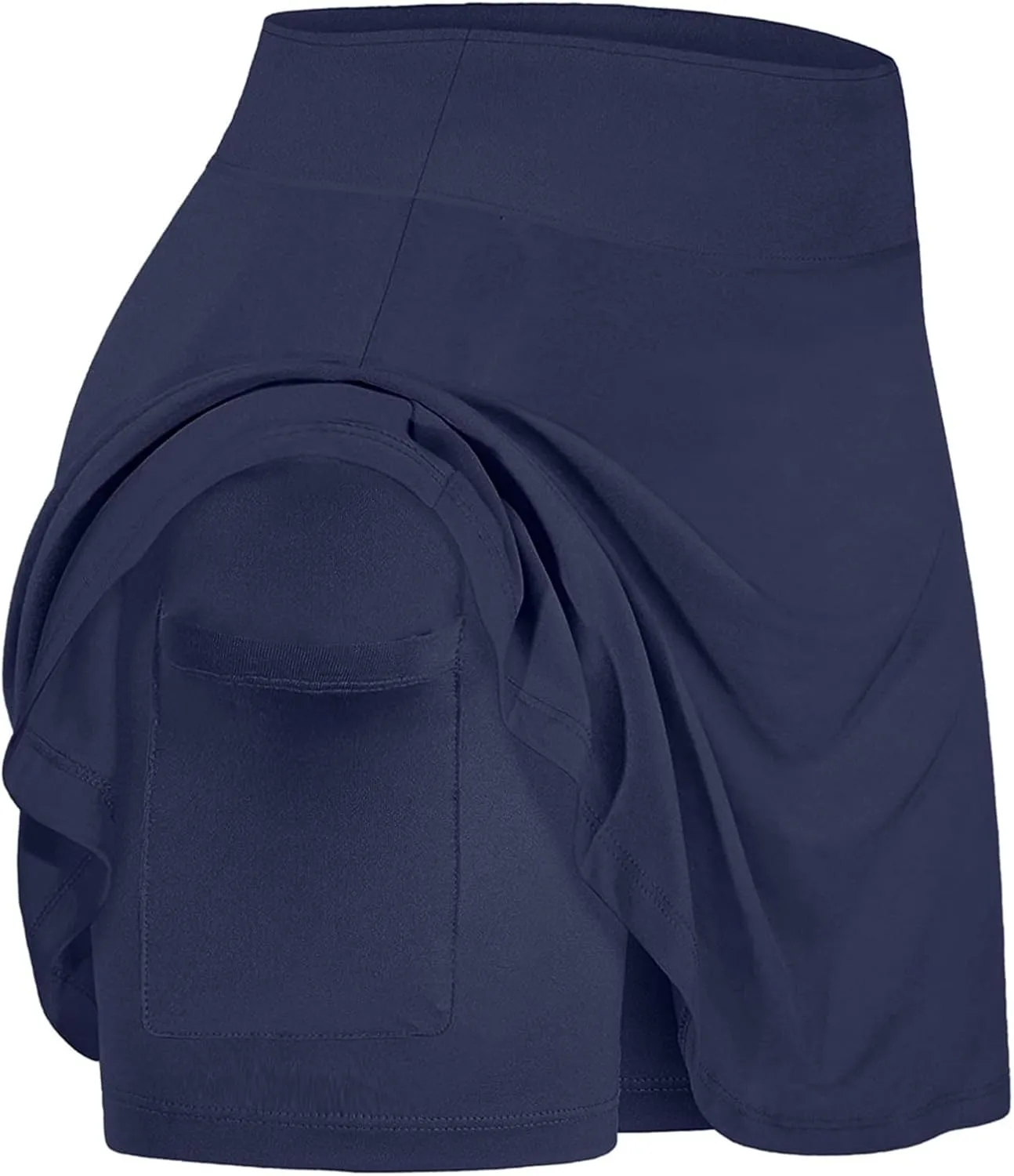 Women's Tennis Skirts with Pockets Shorts Underneath High Waist Workout Skorts Casual Layered Skinny Golf Skirts