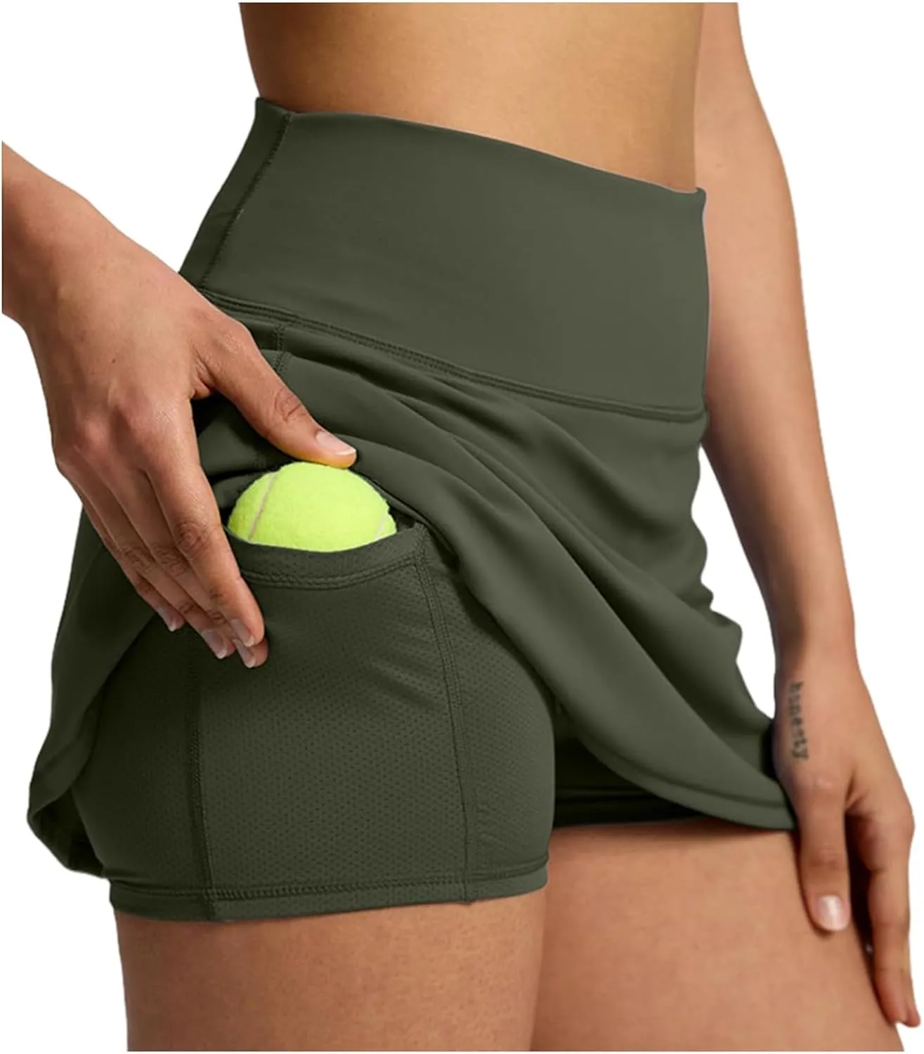 Women's Tennis Skirts with Pockets Shorts Underneath High Waist Workout Skorts Casual Layered Skinny Golf Skirts