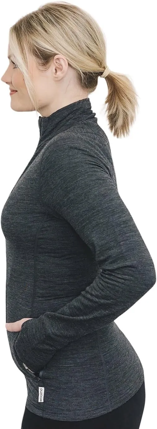 Woolino Merino Wool Fleece Jacket for Women - Year Round Fleece Jacket Full Zip - Zippered Pockets Lightweight Fleece Jacket