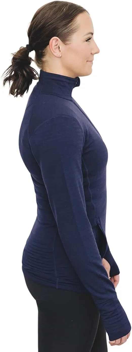 Woolino Merino Wool Fleece Jacket for Women - Year Round Fleece Jacket Full Zip - Zippered Pockets Lightweight Fleece Jacket