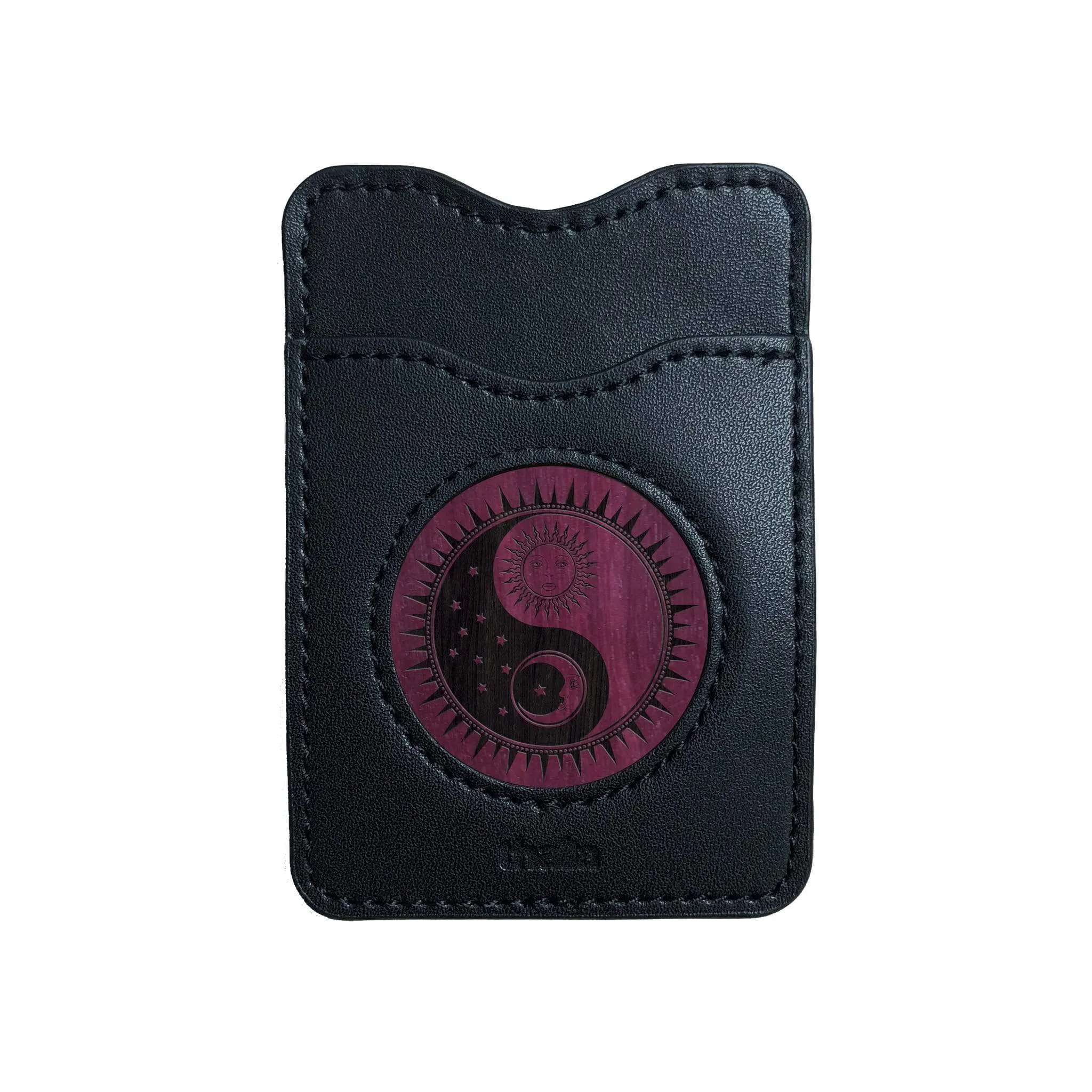 Yin Yang Night & Day Engraving | Leather Phone Wallet