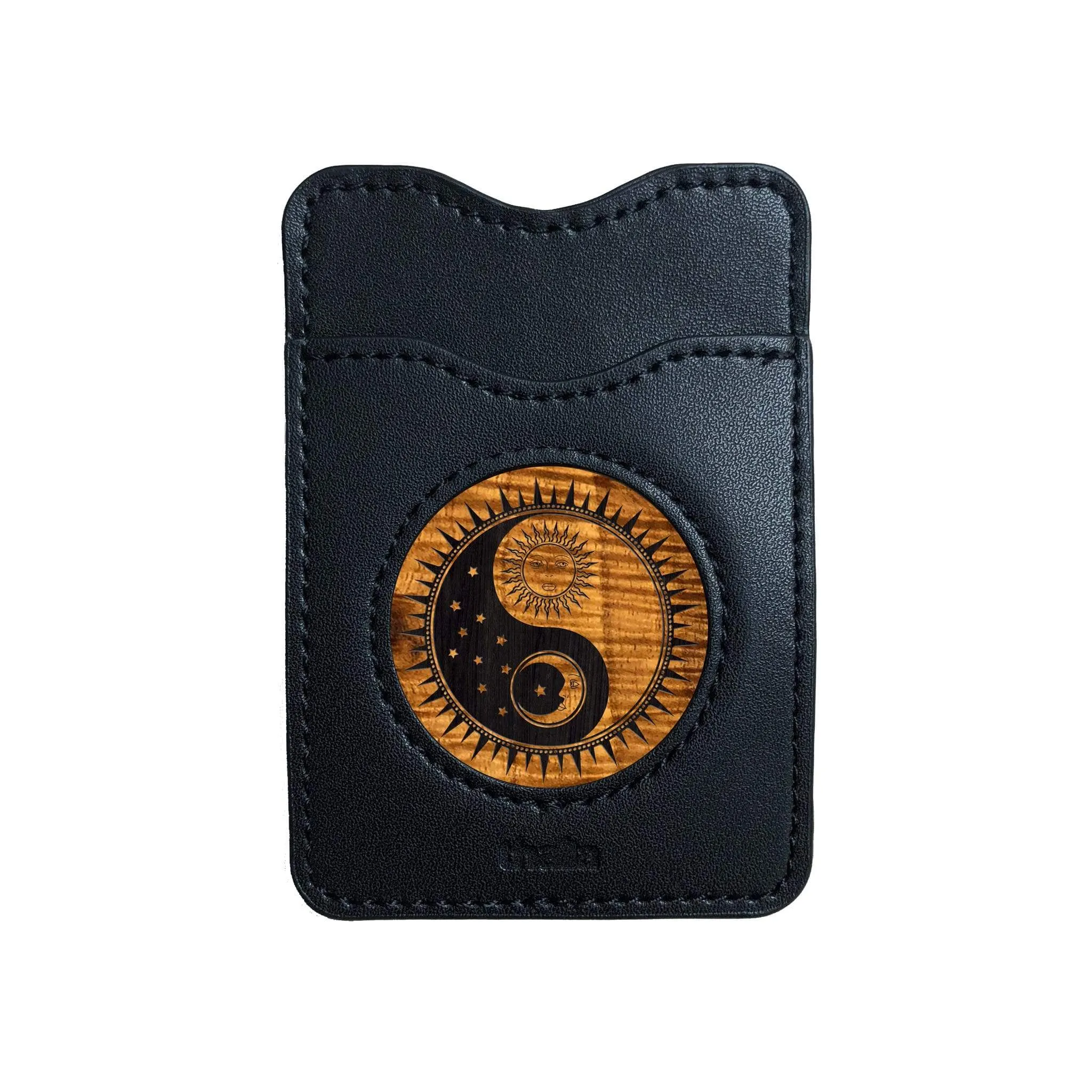 Yin Yang Night & Day Engraving | Leather Phone Wallet