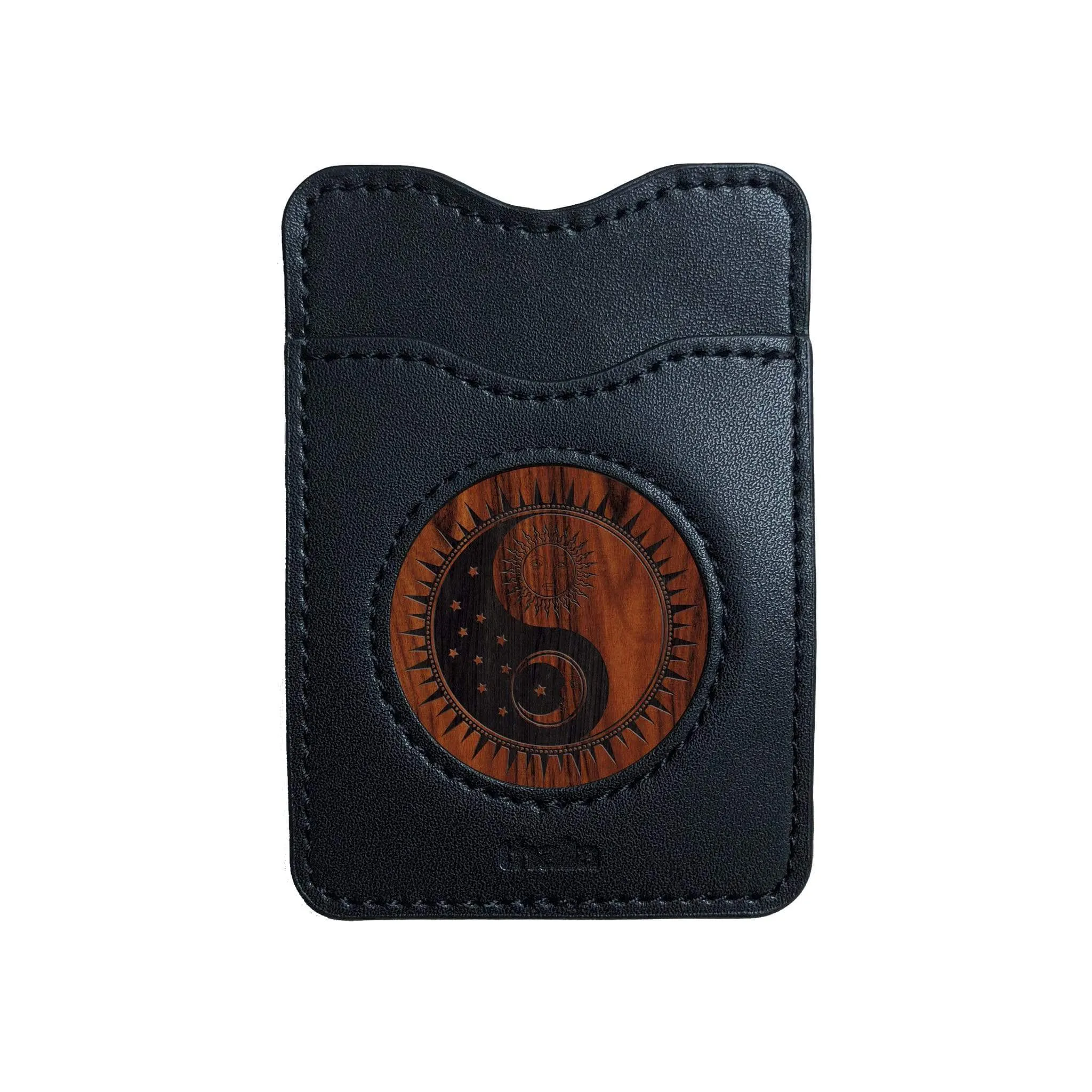 Yin Yang Night & Day Engraving | Leather Phone Wallet